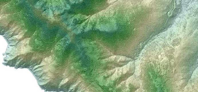 Immagine della restituzione geografica del LIDAR DTM del Ministero Ambiente