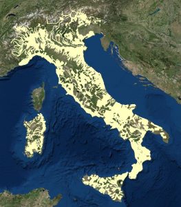 Immagine che mostra la copertura nazionale del rilievo LIDAR con maglia 1m